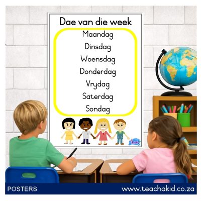 Plakkaat: Dae van die week (printed)