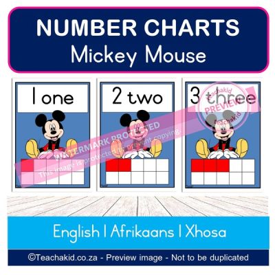 Mickey Mouse Number Charts (PDF)