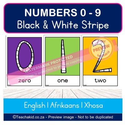 Black & White Stripe Numbers (PDF)
