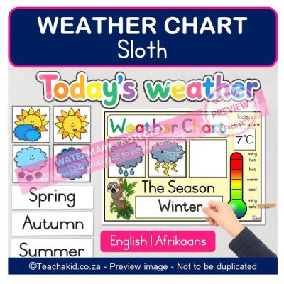 Sloth Weather Chart (printed)