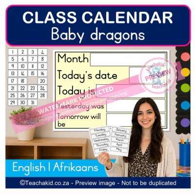 Baby dragon Class Calendar (printed)