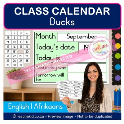 Ducks Class Calendar (printed)