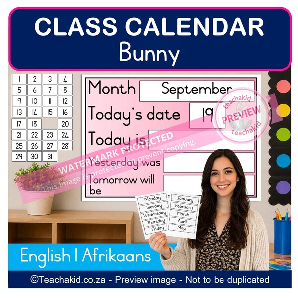 Bunny Class Calendar (printed)