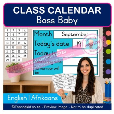 Boss Baby Class Calendar (printed)