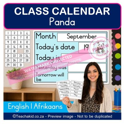 Panda Class Calendar (printed)