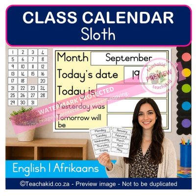 Sloth Class Calendar (printed)