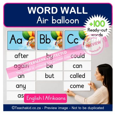 Air balloon Word Wall (printed)