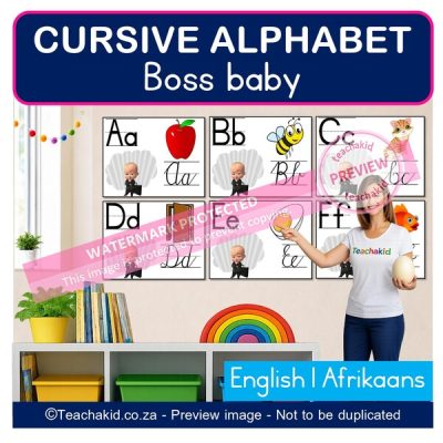 Boss Baby Cursive Alphabet (printed)