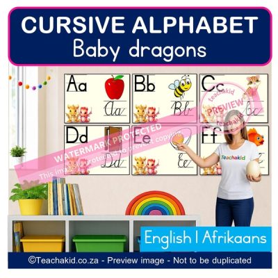 Baby Dragons Cursive Alphabet (printed)