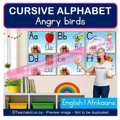 Angry Birds Cursive Alphabet (printed)