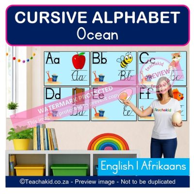 Ocean Cursive Alphabet (printed)