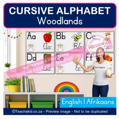 Woodlands Cursive Alphabet (printed)