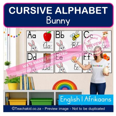 Bunny Cursive Alphabet (printed)