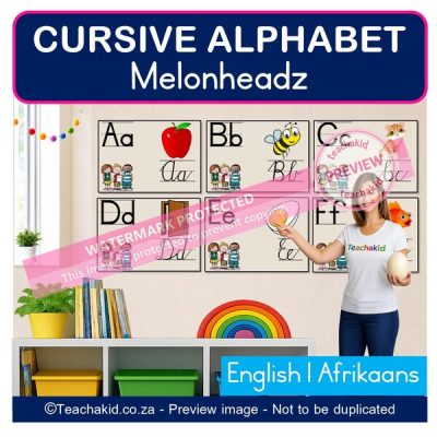 Melonheadz Cursive Alphabet (printed)