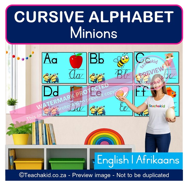 Minions Cursive Alphabet (printed)