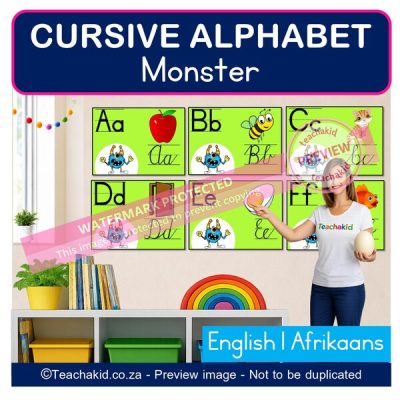 Monster Cursive Alphabet (printed)