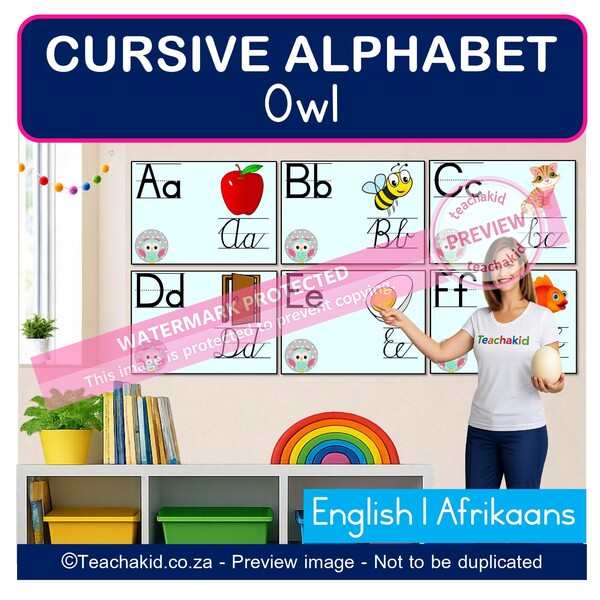 Owl Cursive Alphabet (printed)