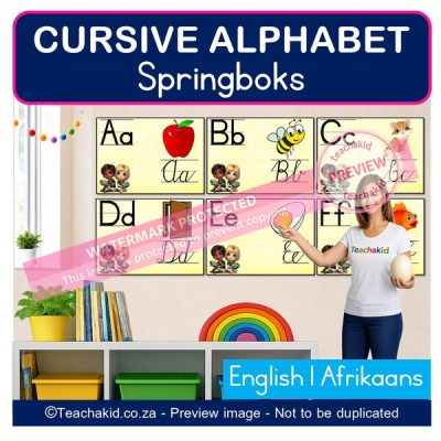 Springboks Cursive Alphabet (printed)