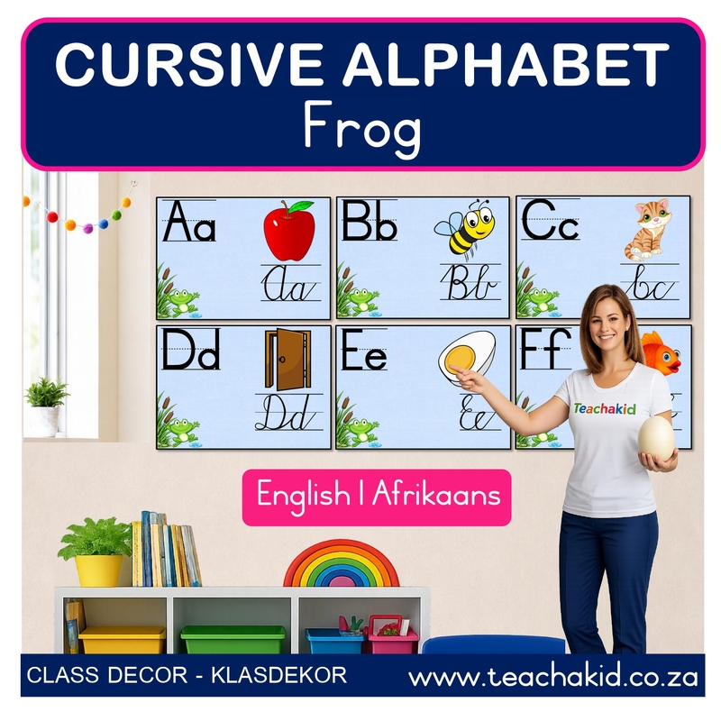 Frog Cursive Alphabet (printed)