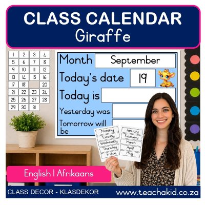 Giraffe Class Calendar (printed)
