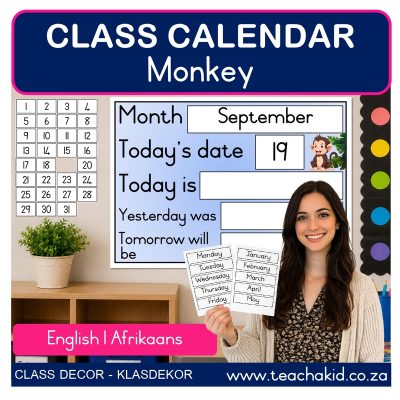 Monkey Class Calendar (printed)