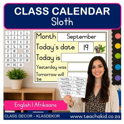 Sloth Class Calendar (printed)
