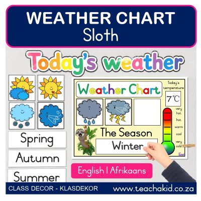 Sloth Weather Chart (printed)
