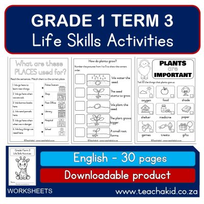 NEW!Grade 1 Term 3 Life Skills Activities (PDF)