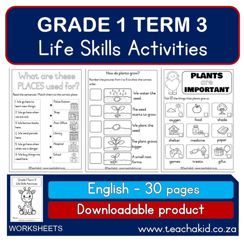 NEW!Grade 1 Term 3 Life Skills Activities (PDF)