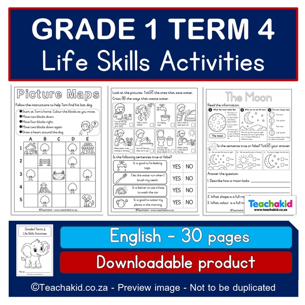NEW! Grade 1 Term 4 Life Skills Activities (PDF)