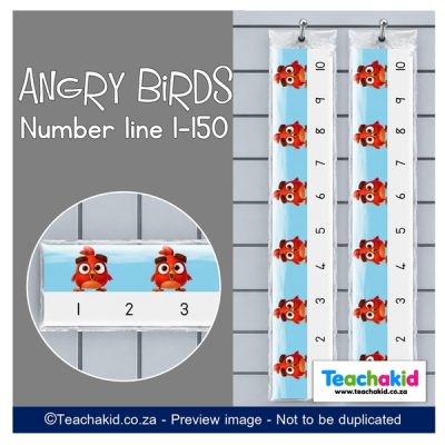 Angry Birds Wall Number line 1 to 150 (printed)