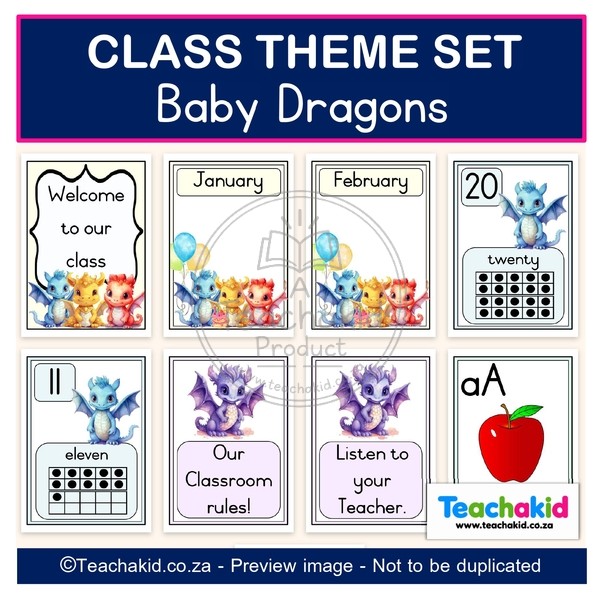 Baby Dragons Class Theme Set (printed) - Image 3