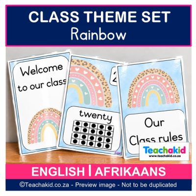 Boho Rainbow Class Theme Set (printed)