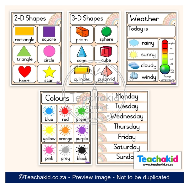 Boho Rainbow Class Theme Set (printed) - Image 4