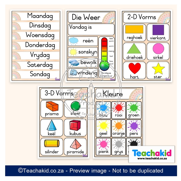 Boho Rainbow Class Theme Set (printed) - Image 6