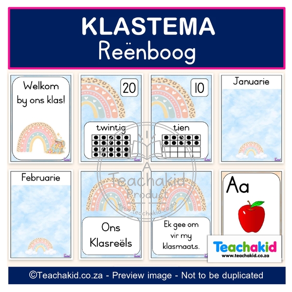 Boho Rainbow Class Theme Set (printed) - Image 5