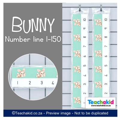 Bunny Wall Number line 1 to 150 (printed)