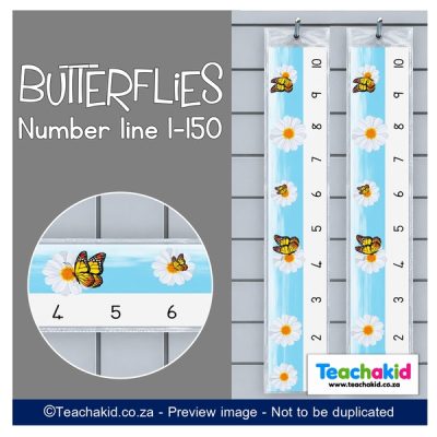 Butterfly Wall Number line 1 to 150 (printed)