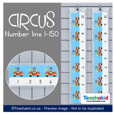 Circus Wall Number line 1 to 150 (printed)