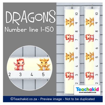 Dragon Wall Number line 1 to 150 (printed)