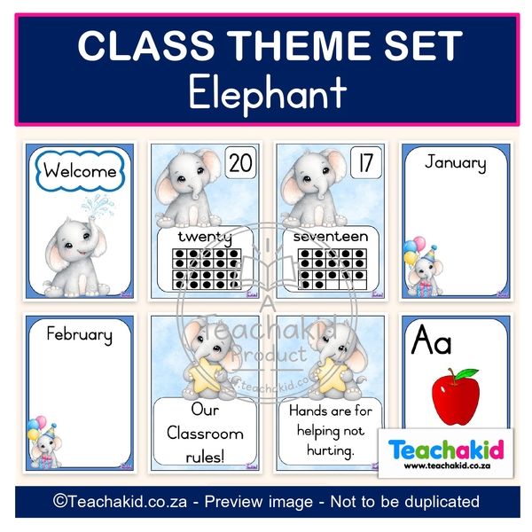 Elephant 02 Class Theme Set (printed) - Image 3