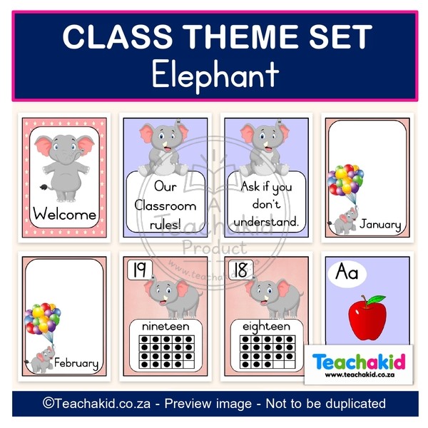 Elephant 01 Class Theme Set (printed) - Image 3