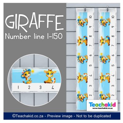 Giraffe Wall Number line 1 to 150 (printed)
