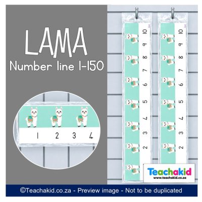 Lama Wall Number line 1 to 150 (printed)