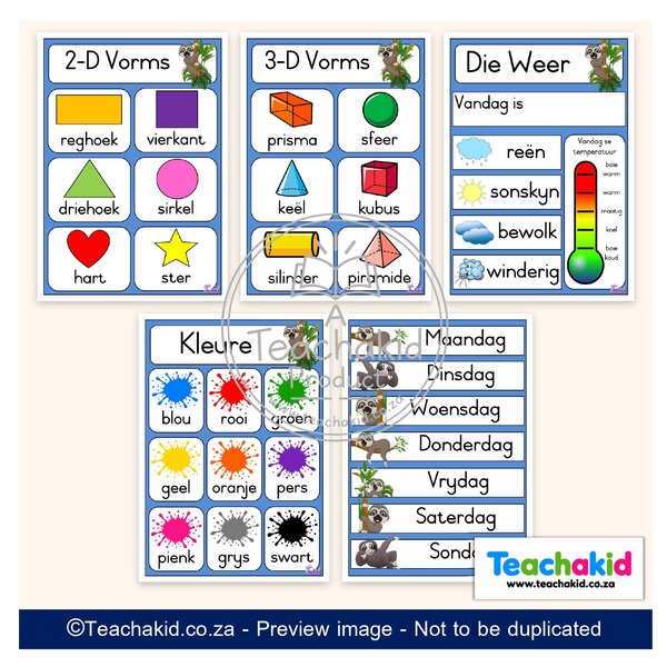 Sloth Class Theme Set (printed) - Image 6