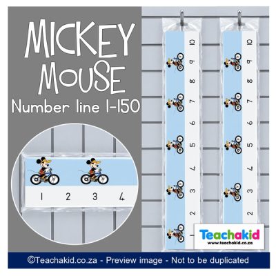 Mickey Mouse Wall Number line 1 to 150 (printed)