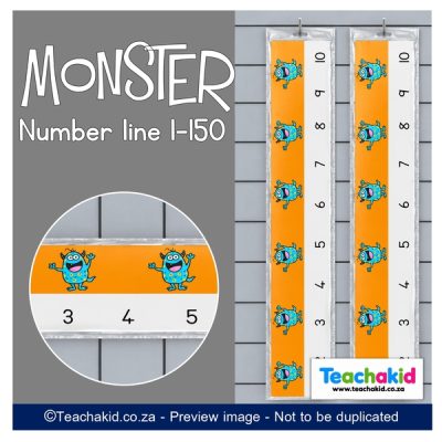 Monster Number line 1 to 150 (printed)