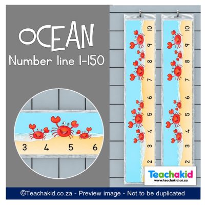 Ocean Number line 1 to 150 (printed)