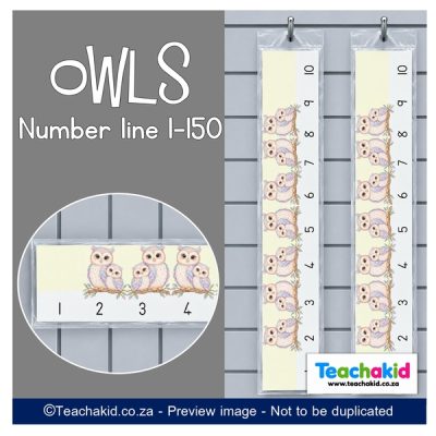 Owl Wall Number line 1 to 150 (printed)