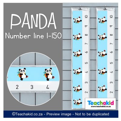 Panda Wall Number line 1 to 150 (printed)